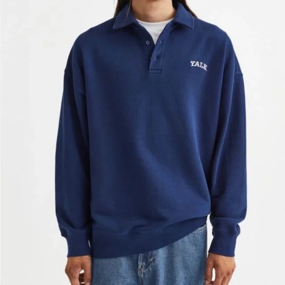 H&M Yale University Oversized Pullover Sweatshirt Navy Blue Size S Oversized